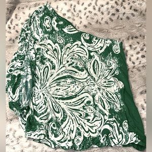 INC One shoulder Green Top